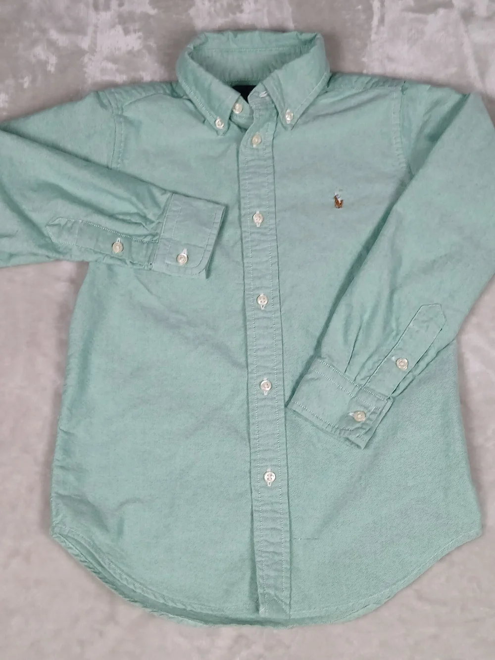 Ralph Lauren Kids Size 6 Button Down Boys Long Sleeve Shirt Green